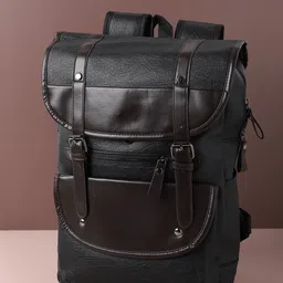 HAUTE SAUCE by Campus Sutra Women Black Classic Textured Backpack-picture-22