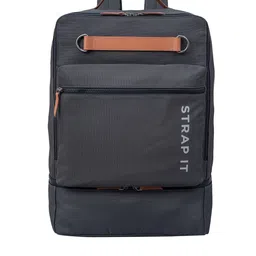 STRAP IT Unisex Grey & Brown Travel Laptop Backpack With Durabase Technology-image-35
