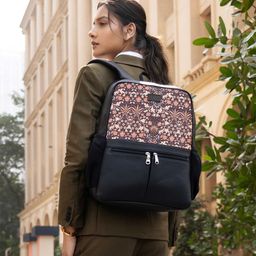 ZOUK  Women Ethnic Printed Vegan Leather Backpack With Compression Straps-Up to 16 inch-picture-41