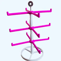 dps 3 Step (Pink with White) Rotating Plastic Bangle Stand,Bangle organizer Jewellery Organizer image 2