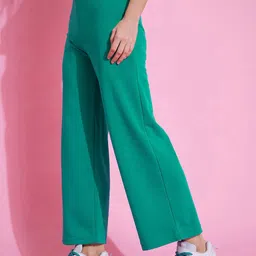 98 Degree North Women Straight Fit Mid-Rise Fleece Bootcut Trousers image 4