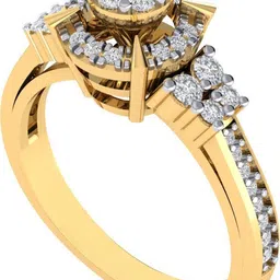 diamtrendz jewels 925 Sterling Silver Zircon Gold Plated Ring For Women & Girls Sterling Silver Cubic Zirconia Gold Plated Ring-picture-10