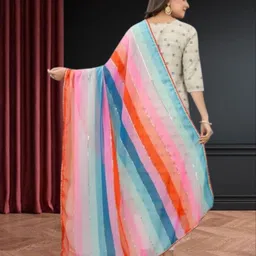 jayu Georgette Printed Multicolor Women Dupatta image 2