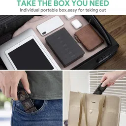 casita home arts day-night weekly pill organizer 3 times a day, portable travel pill box Pill Box image 5