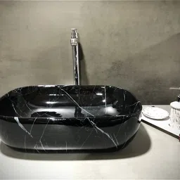 inletcera Table Top Premium Designer Ceramic Wash Basin(M25) (18*13*5)(M25) Table Top Basin image 1