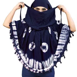 Printed Cotton Rayon Blend Women Blue Stole-image-23