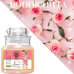 bodhichitta Pink Roses Scented Glass Candle Pure Soy Wax Aroma Candle image 4