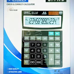topper tastyt Orbit OT-714D 12-Digit Desktop Calculator – Dual Power, Big Display Orbit OT-714D Dual Power Check & Correct Calculator Basic Calculator image 4
