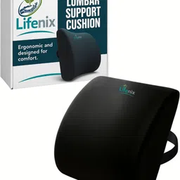 lifenix Memory Foam Lumbar Pillow Pack of 1 Nature Lumbar Support Cushion for Office Chair, Car, Home-picture-31