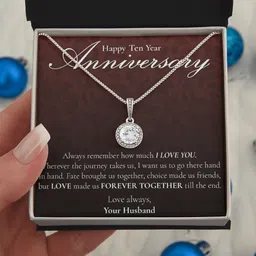 fabunora 10th Anniversary Gift For Wife - 925 Pure Silver Pendant With Purity Certificate Cubic Zirconia Sterling Silver Plated Sterling Silver Chain-picture-37