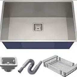 voxer 24*18*10 Handmade Sound Proof Silver Colour Kitchen Sink Premium Quality Matte Finish Silver Colour Kitchen Sink Vessel Sink-picture-22