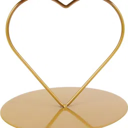 INDIAN ARTISANS Metal Heart shape Cake Spacer Golden Colour, 20x16 cm Iron Cake Server-picture-24