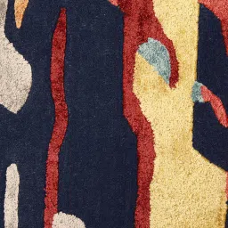 qaaleen Multicolor Abstract Wool And Viscose 8 ft x 10 ft Hand Tufted Carpet image 2