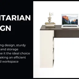 furneaser Lexus Computer Table with Shelf, Laptop Table Standard Size, Engineered Wood Study Table image 3