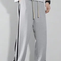 flycollection Men Striped Grey Track Pants image 3