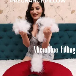 pisaganj U-Shaped Full Body Maternity Pillow with Chain Cover for Back Legs Belly Support Microfibre Solid Pregnancy Pillow Pack of 1 image 3