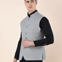 cantabil Self Design Men Waistcoat image 3