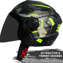 steelbird SBA-6 7Wings Gravity Open Face Helmet, ISI Certified Helmet Motorbike Helmet image 2