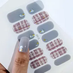 padmavathi enterprises 4 Strips Autumn Gel Nail Stickers Full Cover Patch Leopard Print-picture-25