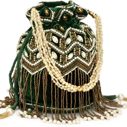 fashion overseas Women Green Potli image 2