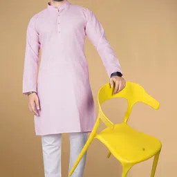 lyplo Pack of 2 Men Solid Cotton Blend Straight Kurta image 5