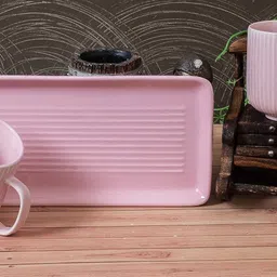 classydesigners Ceramic Pastel Breakfast Set of 2 Coffee Mugs/Tea Cups and 1 Tray (Blue) Cup Serving Set image 3