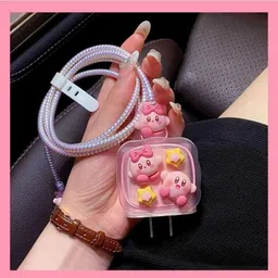 KNJ Kirby Protective Case for 18W/20W iPhone Power Adapter Charger Cover(pink) Cable Protector image 4