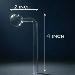 wishingbell natural 6 inch Bend Glass Oil Burner Pipe Transparent (Pack of 4) Borosilicate Glass Inside Fitting Hookah Mouth Tip image 3