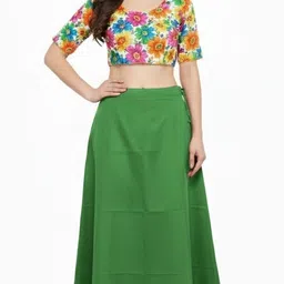 SANIGOLD Moss green Pure Cotton Petticoat-picture-31