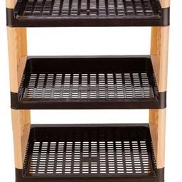 vmk 5 Tier With Wheel Multipurpose Kitchen Storage Organizer Folding Rack Plastic Kitchen Trolley-picture-42