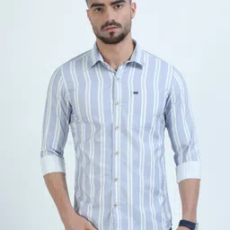 rocket science Men Regular Fit Striped Spread Collar Casual Shirt image 5