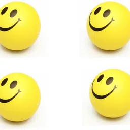 dsindustry 4 PCS Smiley Ball OR Smiley Squeeze Ball OR Soft Stress Relief Ball- 7 cm image 3