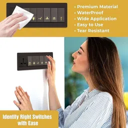 rsb hub 1.5 inch Aesthetic Transparent Golden Design Switch Icon Sticker For Switch Board Sticker Self Adhesive Sticker image 3