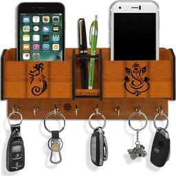 God Ganesh Designer Unique Stylish Wooden for Home Decor Wood Key Holder-image-45