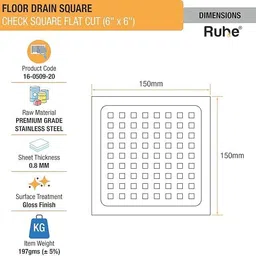 ruhe Floor Stainless Steel Push Down Strainer image 2