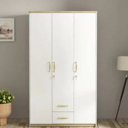 casacraft from pepperfry Ampara 3 Door Wardrobe With Locker & Drawer In High Gloss White Finish-picture-27
