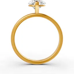 forever jewels 2Ct Round Cut Moissanite Women 6 Prong Solitaire Ring 14K Yellow Gold Plated Sterling Silver Moissanite Gold Plated Ring image 3