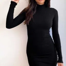 fashion fectory Women Bodycon Black Mini/Short Dress-picture-22