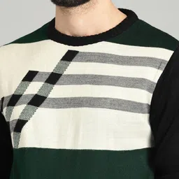 roadster Men Self Design Round Neck Black Sweater image 2