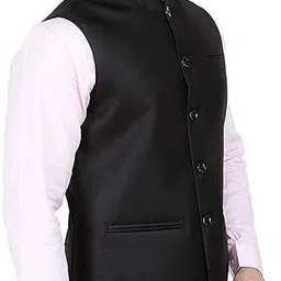 pukhtoon Solid Men Waistcoat image 3