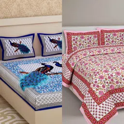 poorak Cotton Double Flat 210 TC Jaipuri Prints Bedsheet-picture-32