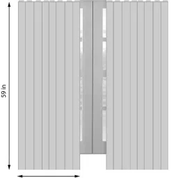 cortina Off White Polyester Abstract 5ft Semisheer Eyelet 2 Pc Window Curtains image 4