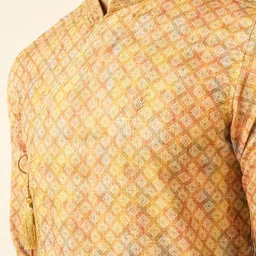 diwas by manyavar Men Printed Cotton Blend Straight Kurta image 2