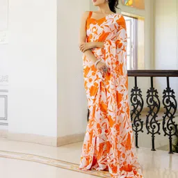 siril Ready to Wear Floral Print Bollywood Georgette Saree image 4