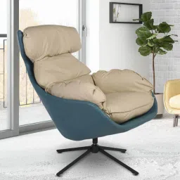 couch n co. Lazy Leatherette Swivel Lounge Chair in Beige Colour image 1