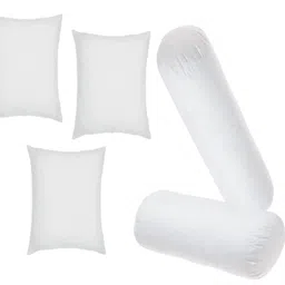 raccoon Microfibre Bolster Pack of 5 Solid Premium 3 Cushions & 2-picture-15