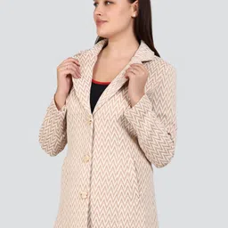 young club classic TWEED Self Design Coat For Women image 3