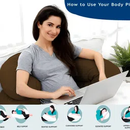 mom's moon Ultra Soft Comfortable C Shaped Microfibre Solid Pregnancy Pillow Pack of 1 image 4