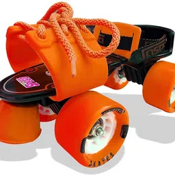 jaspo Cruiser Senior Players Quad Adjustable Roller Skates Combo (Suitable for 6 to 14 Years) Skating Kit image 2