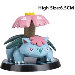 funfob Pokemon Pikachu Action figure toy height 7-8cm (Poke Blue Pink Round Stand) image 2